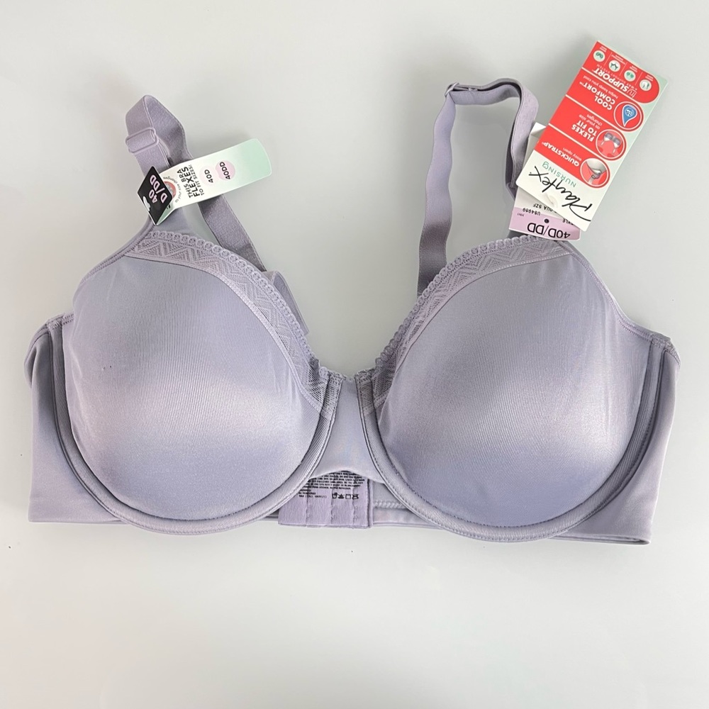 Playtex Nursing Bra Shaping Foam‎ Underwire Padded Solid Purple Lavender Stretch